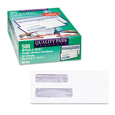 Quality Park Products Reveal-n-Seal Double Window Envelopes 3-5/8