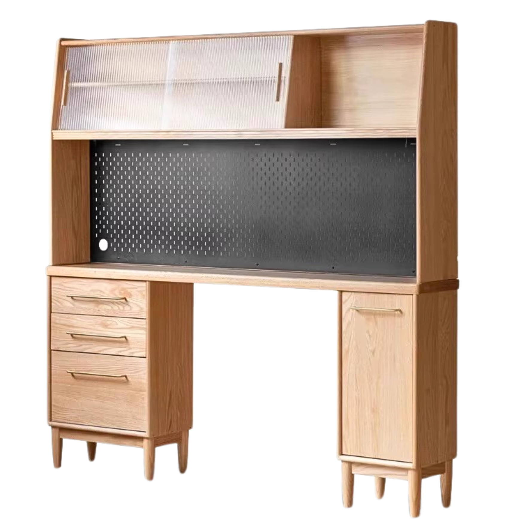 70.9x15.7x73.2 inch / 180x40x186.5 cm / Natural wood color/ sideboard + upper shelf