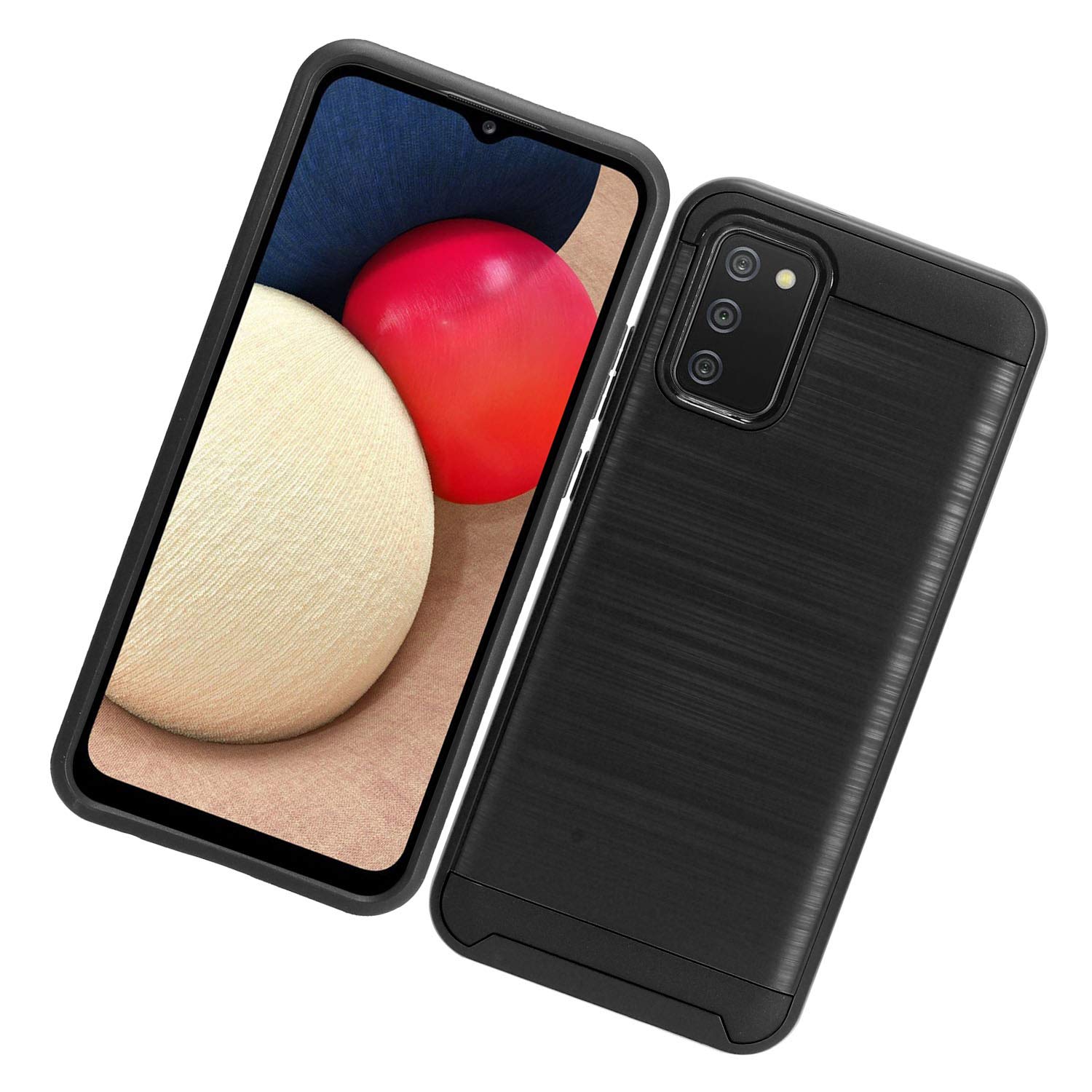 Samsung Galaxy A02S (SM-A025) Phone Case - Premium Brushed Style Protective Cover - CS3 Black - Perfect for Everyday Use & Travel Protection