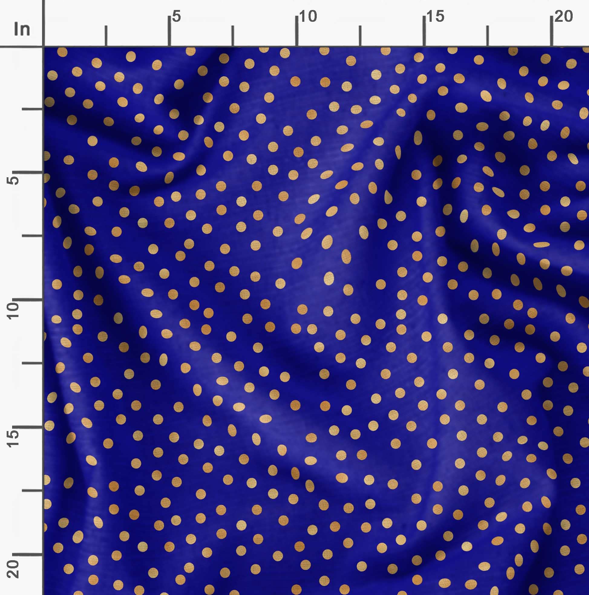 Soimoi Moss Georgette Blue Fabric by The Yard - 42 Inch Wide Polka Dot Printed Fabric for Dresses, Blouses & DIY Crafts - Lightweight Flowy Material for Summer Fashion & Home Decor Projects