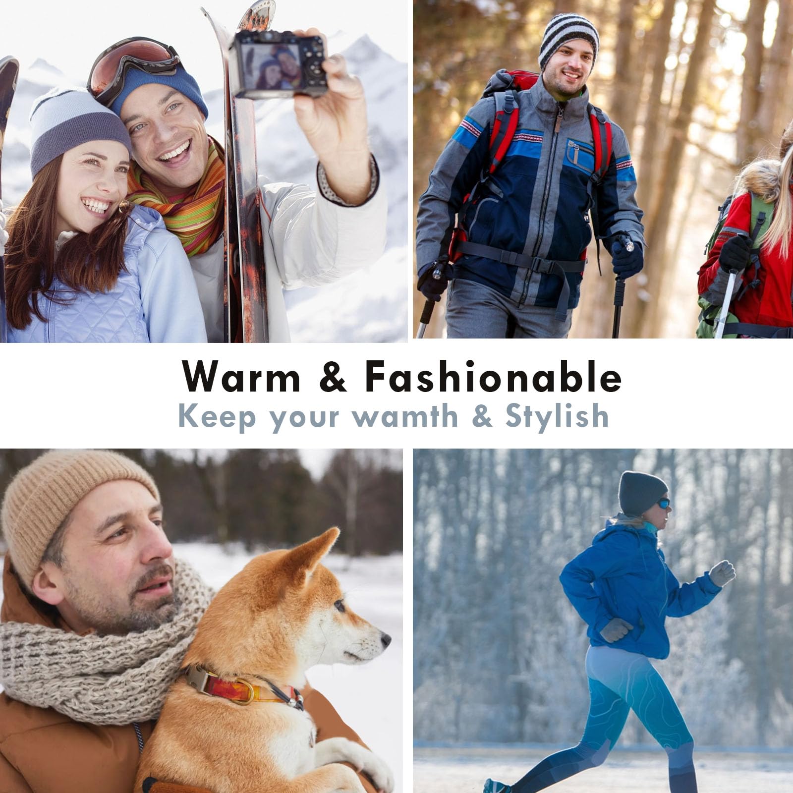 Warm Merino Wool Beanie Hat for Men & Women - Unisex Double Layer Fleece Lined Winter Skull Cap | Perfect for Skiing, Snowboarding & Outdoor Activities