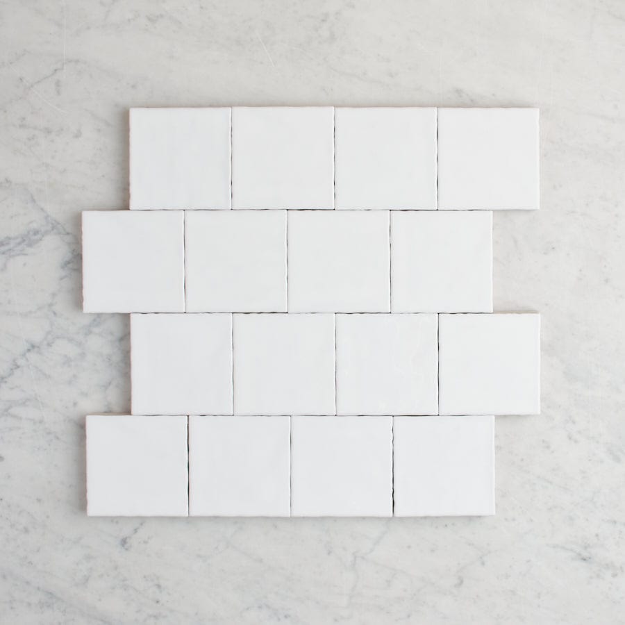 Premium Newport Gloss White Small Square Ceramic Tile - Perfect for Kitchen Backsplash, Bathroom Walls & DIY Home Decor Projects