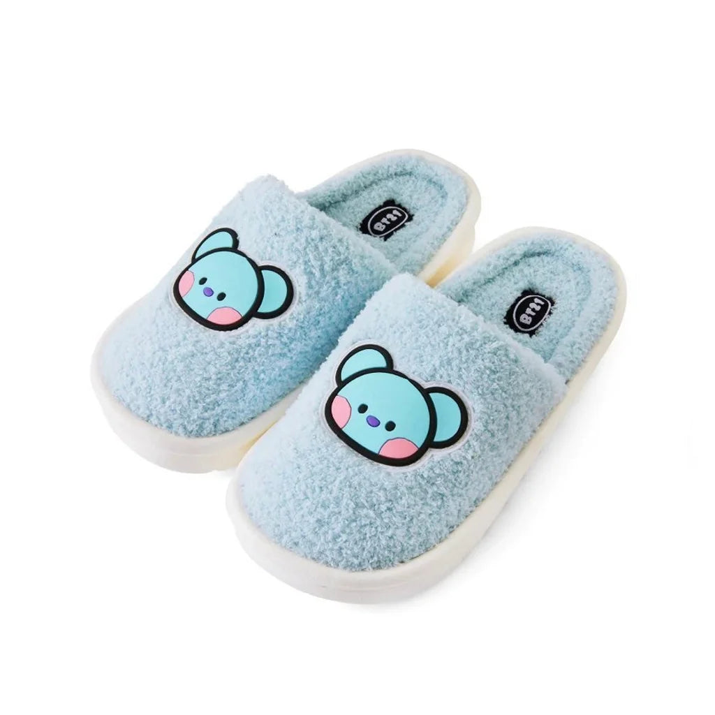 BT21 Koya Minini Boucle Slippers - Cute Cartoon House Slippers for Women & Girls, Soft Plush Indoor/Outdoor Slides for Home, Lounge, Dorm Room