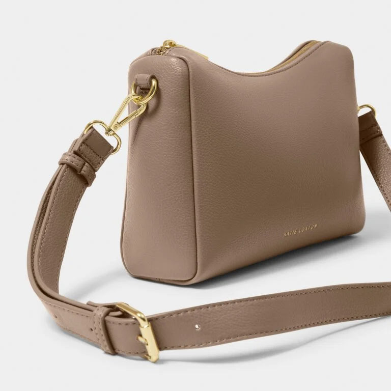 Katie Loxton Mara Crossbody Bag in Mocha - Stylish Leather Purse for Women, Perfect for Everyday Use, Work, and Travel