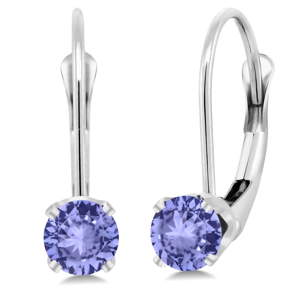 14K Gold 4MM Round Birthstone Leverback Earrings for Women | Genuine Gemstone Jewelry | Perfect for Birthdays, Anniversaries & Special Occasions