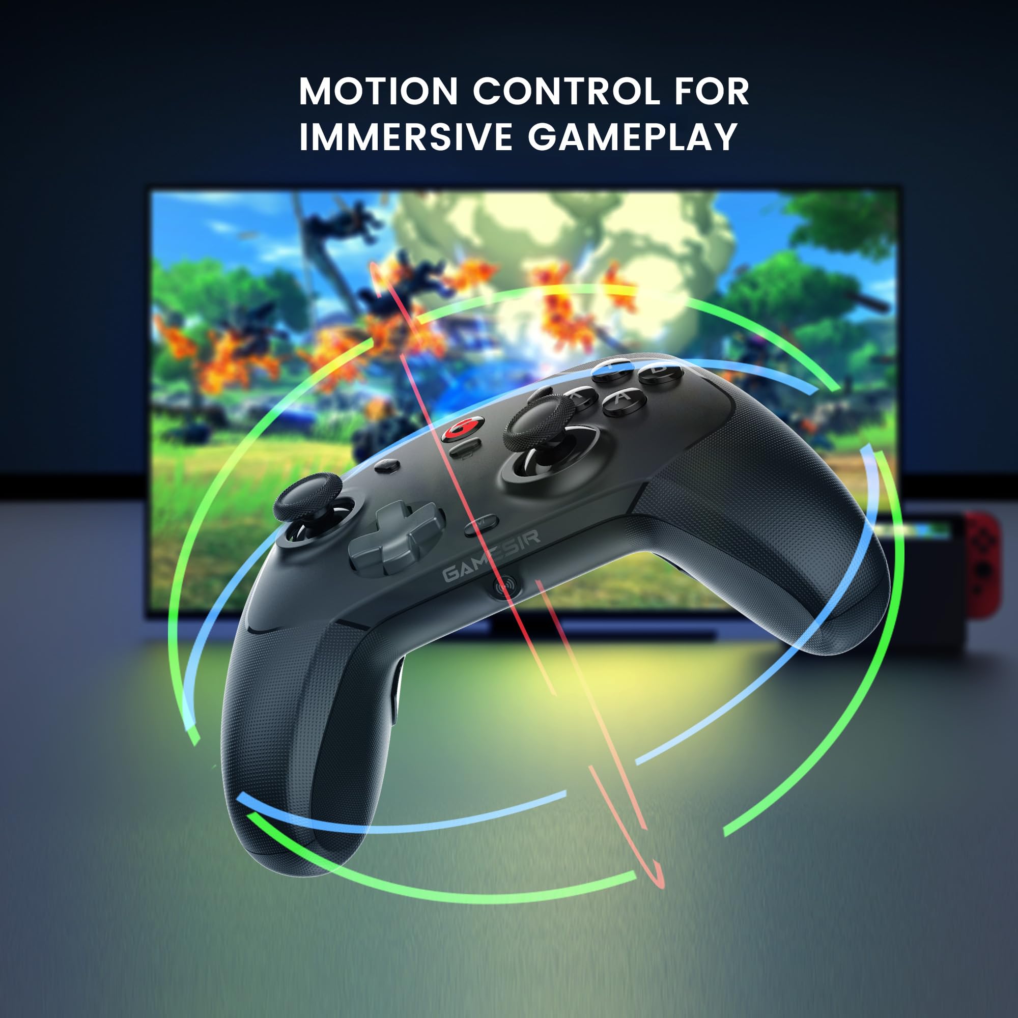 GameSir T4 Cyclone Pro Wireless Gaming Controller for PC/Nintendo Switch/Switch Lite/Switch OLED - Hall Effect Joystick, Dual Vibration, Compatible with Android, iOS & Windows (Black) - Perfect for Cloud Gaming, Mobile Gaming & Console Gaming