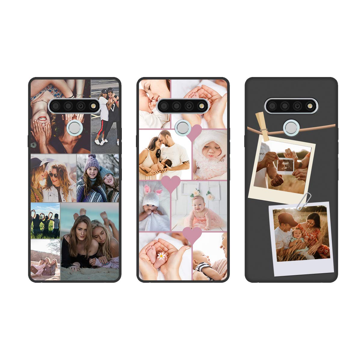 Custom Phone Case for LG Stylo 6 - Personalized Multi-Photo Collage Cover with Name & Pictures - Birthday, Christmas, Valentine's Gift for Her & Him - Uartify Black Protective Case - Perfect for Daily Use, Travel & Special Occasions