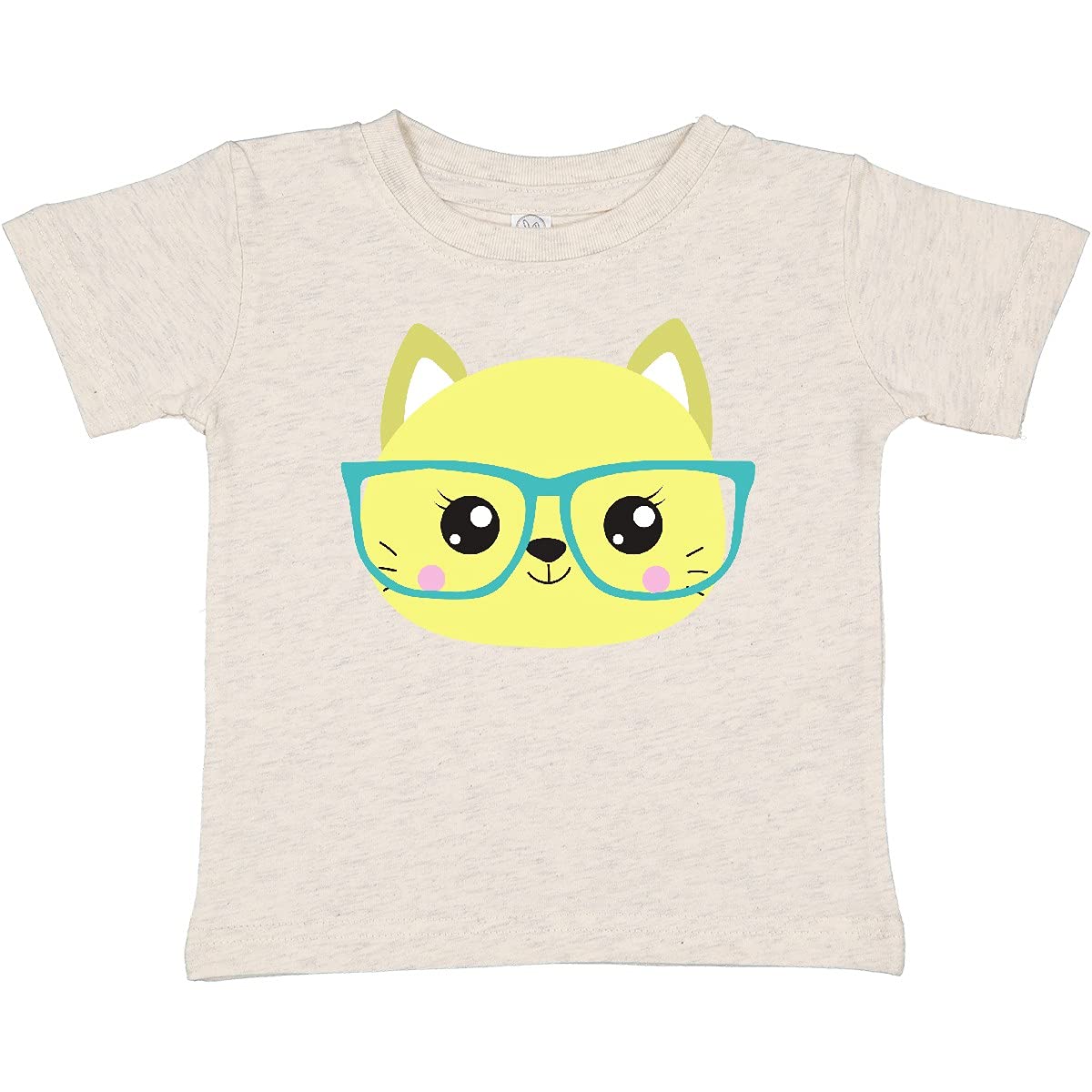 Inktastic Hipster Cat with Glasses - Adorable Kitten Graphic Baby T-Shirt for Boys & Girls | Perfect for Casual Wear, Playdates & Family Photos