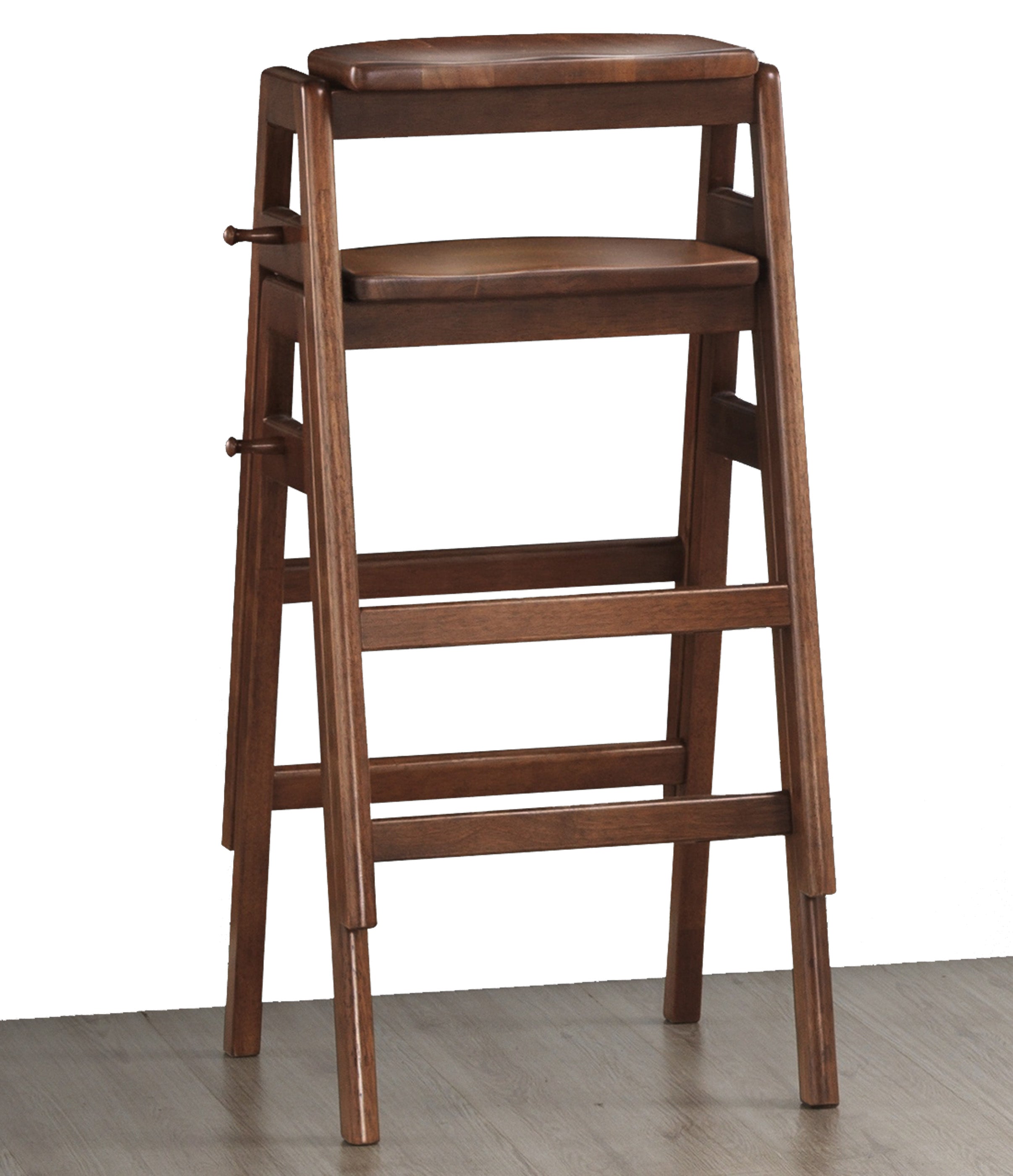 Roundhill Furniture Malvern Mid Century Modern Wood Stackable Bar Stools, Set of 2 - Perfect for Kitchen Island, Breakfast Bar & Home Decor