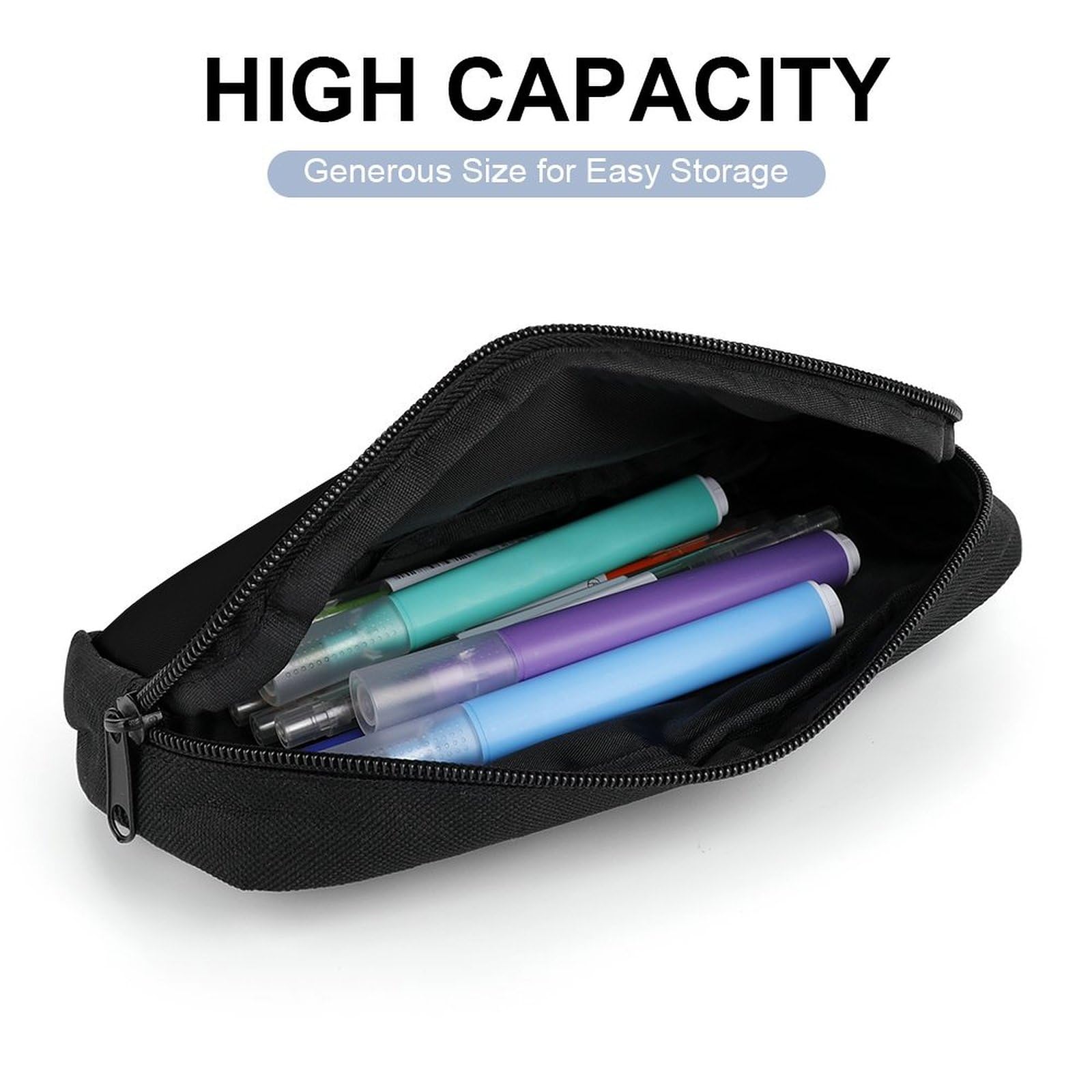 D20 Dice Pencil Case - Large Capacity Zippered Pen Pouch & Stationery Organizer for School, Office, Gaming Accessories Storage