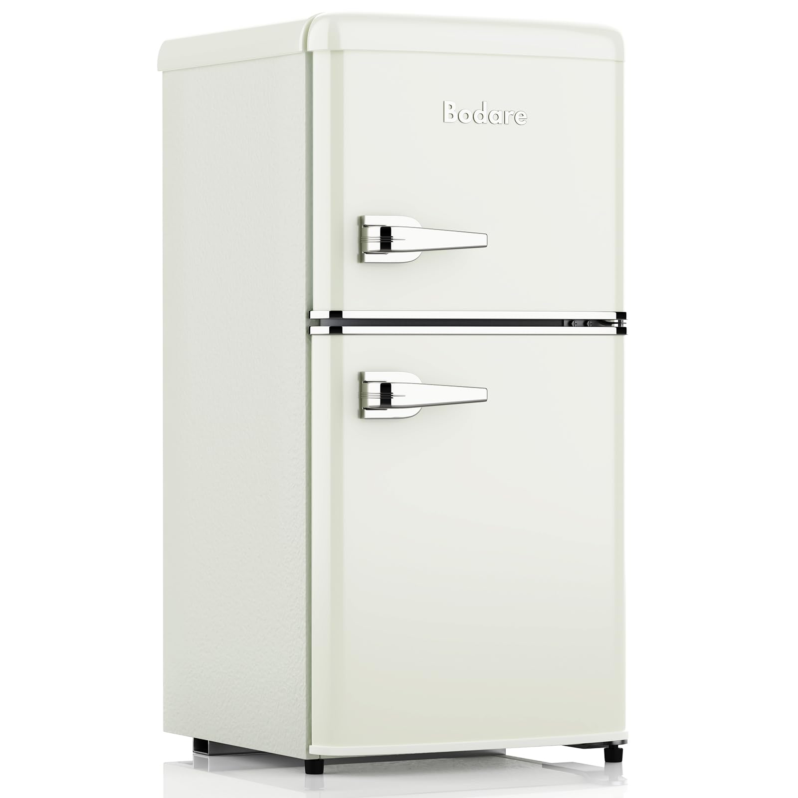 Bodare 3.2 Cu.Ft Retro Mini Fridge with Freezer - Energy Efficient Compact Refrigerator with 2 Doors for Bedroom, Dorm, Office, Kitchen - Perfect for Storing Drinks, Snacks & Small Food Items