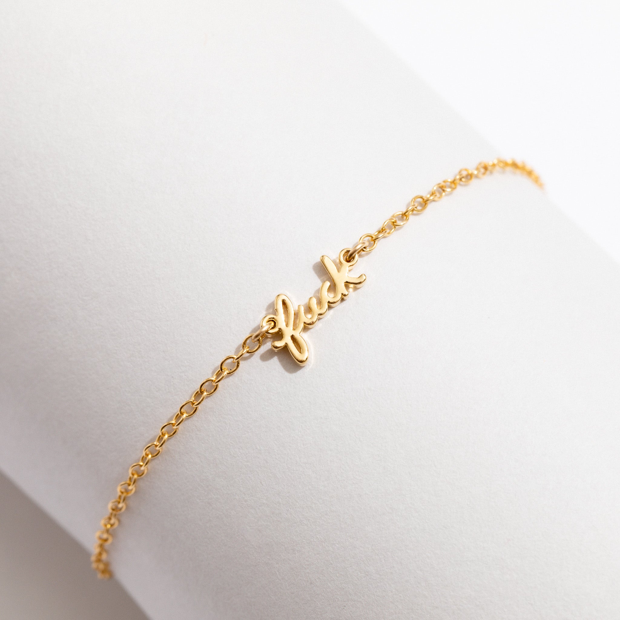 Fuck Script Bracelet - Stylish Cursive Letter Charm Bracelet for Women | Trendy Layering Jewelry for Casual Wear, Parties & Gifts