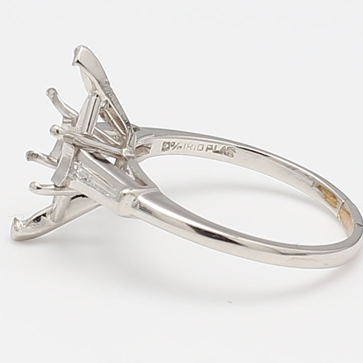 0.20 Carat Baguette Shape F Color VS1 Clarity Diamond Platinum Semi Mount Ring - Perfect for Engagement, Wedding Bands & Anniversary Gifts