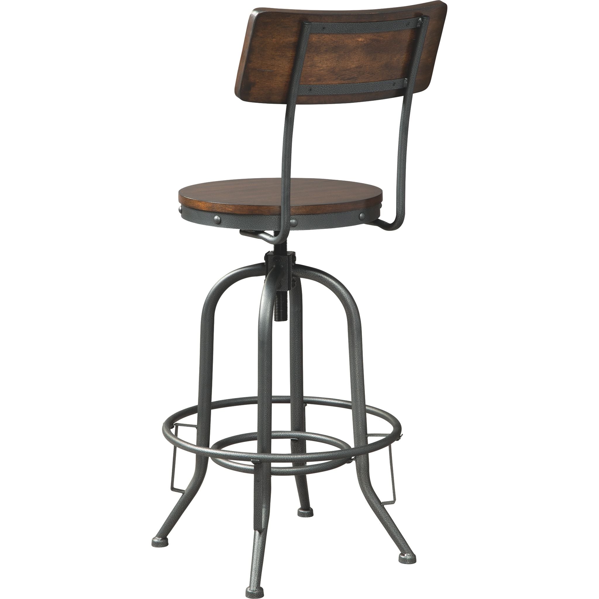 Bassello Bar Stool - Brown Wooden Counter Height Stool with Backrest (D284 230) - Perfect for Kitchen Islands, Breakfast Bars & Home Bars