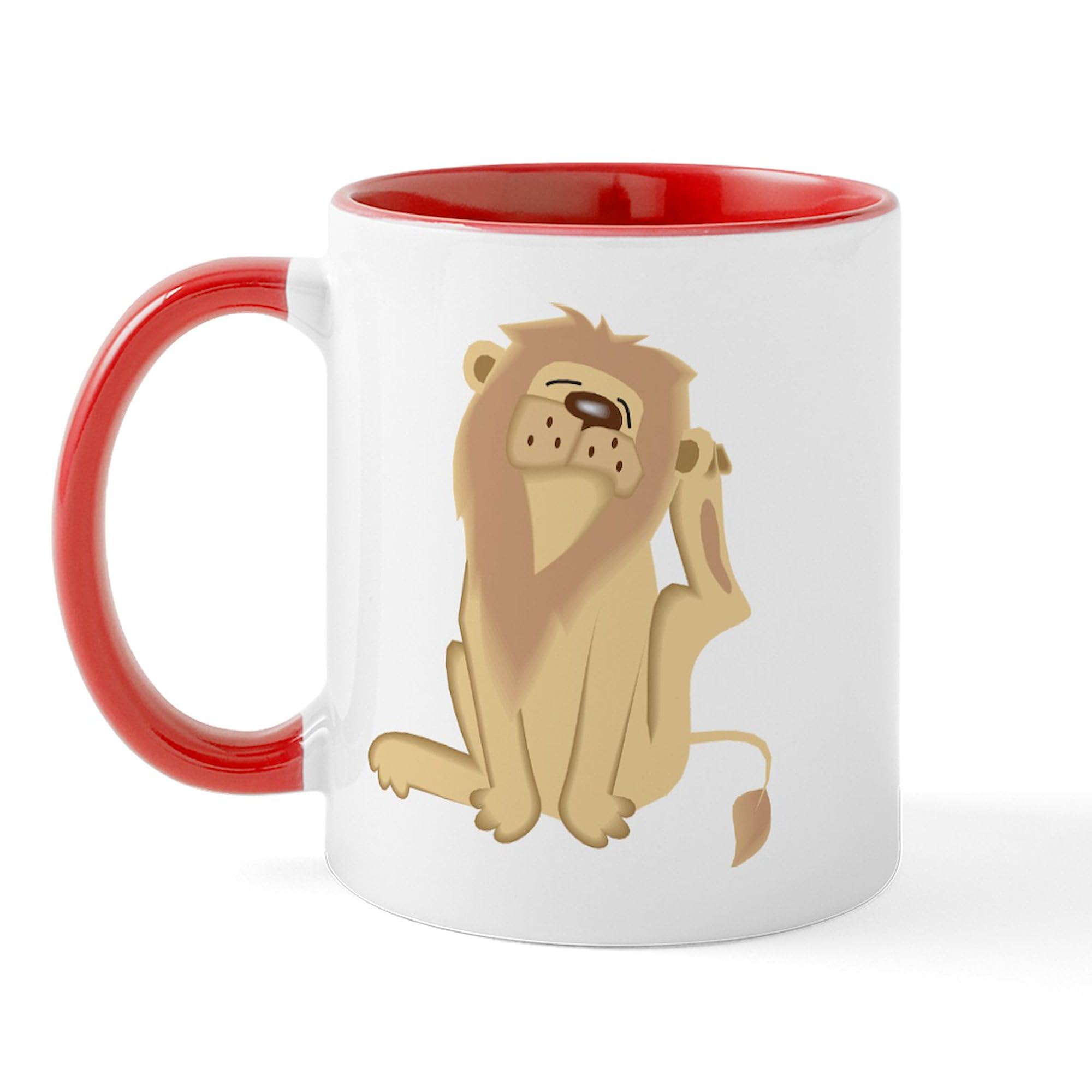 11 oz (325 ml) Ceramic Coffee Mug with Lion Design - Perfect for Tea, Hot Chocolate & Office Use - CafePress
