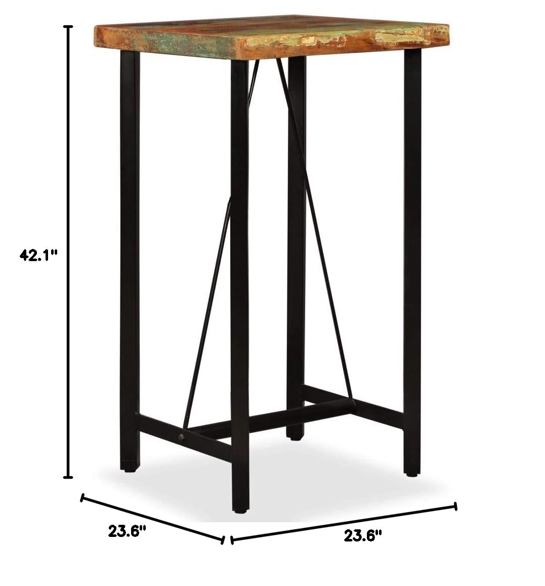 Solid Reclaimed Wood Bar Table 23.6