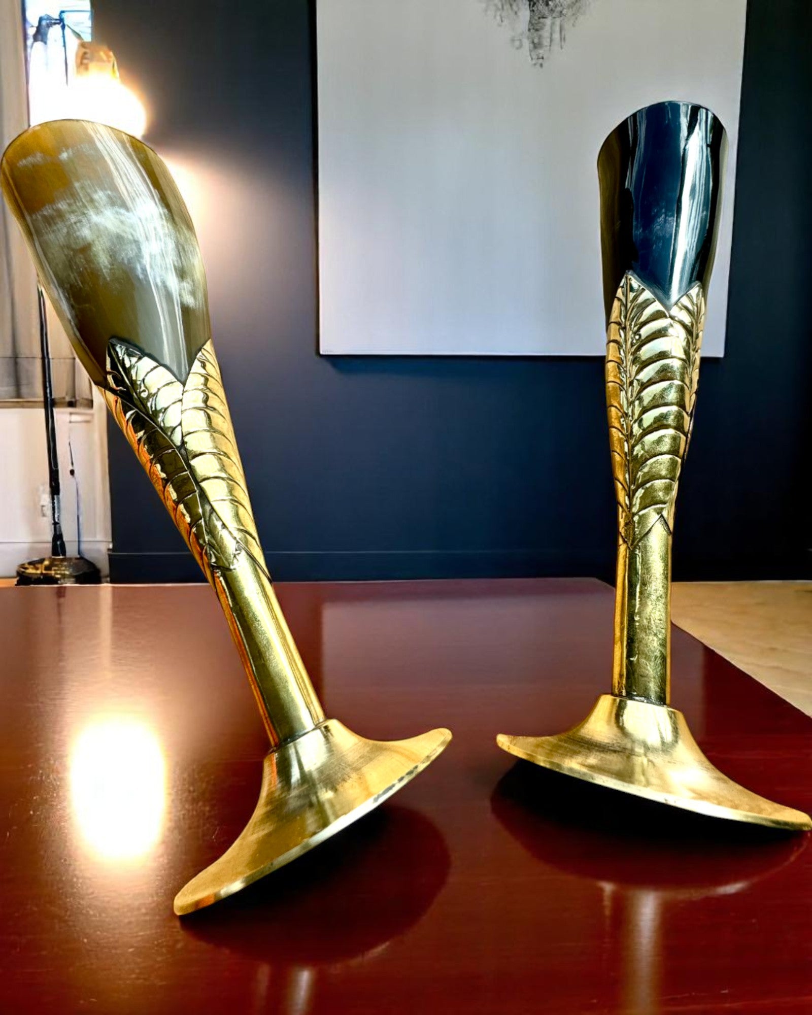 Handcrafted Buffalo Horn and Brass Goblet - 22 cm Spirit of Craft Chalice, Custom Engraving for Unique Gifts | Perfect for Medieval Reenactments, Wedding Toasts & Luxury Home Decor