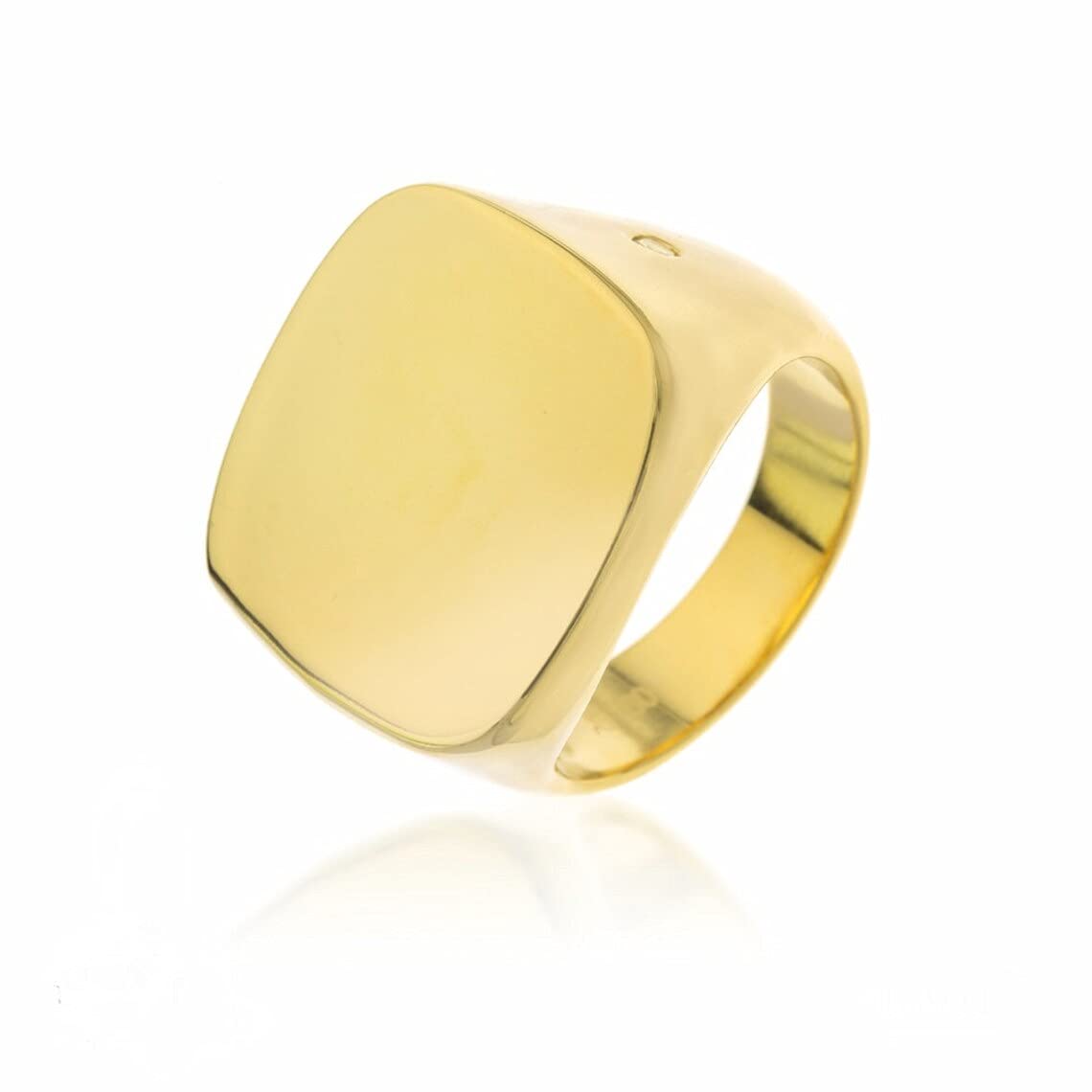 Personalized Gold Square Signet Ring - Custom Engraved Monogram Ring for Men & Women - Perfect for Weddings, Gifts, and Professional Style