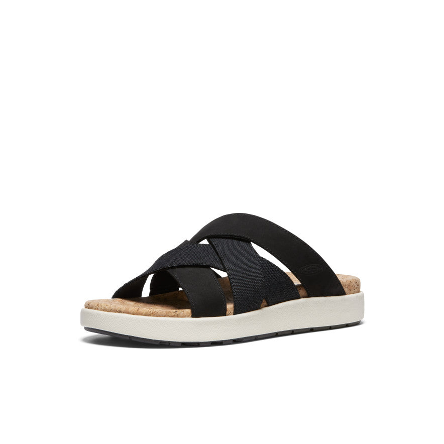 Women's Elle Mixed Slide Sandals - Black/Birch Color | Comfortable Summer Slides for Beach, Pool & Casual Wear