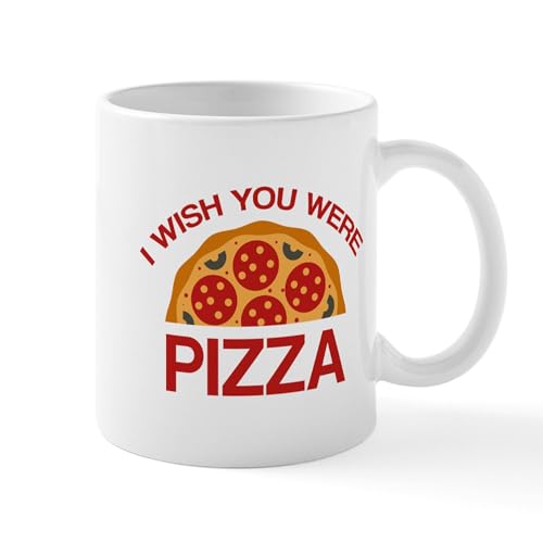 White - I Wish You Were Pizza Mug