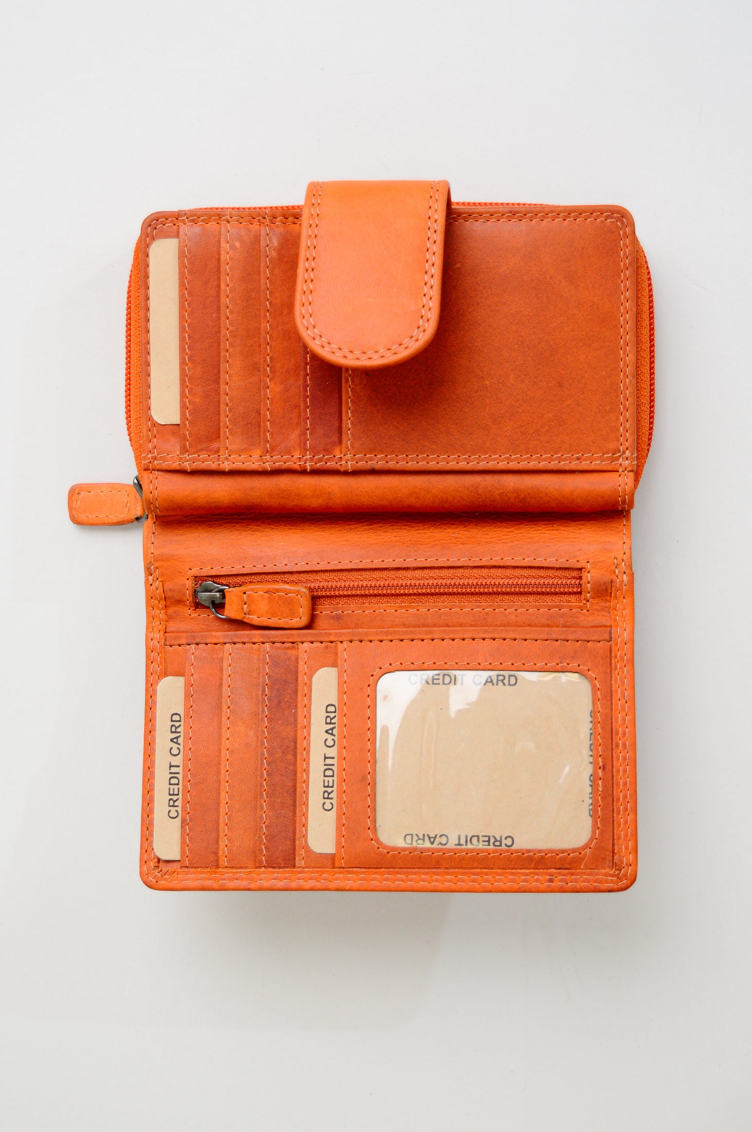 Adrian Klis 5103 Genuine Leather Women's Wallet - Orange, Slim RFID Blocking Bifold Wallet for Everyday Use, Travel & Gift Giving