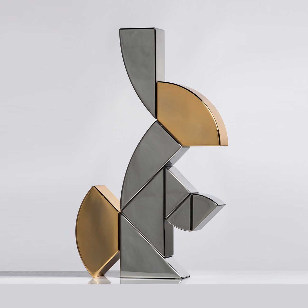 Ab Ovo Rabbit Stainless Steel Sculpture - Elegant Home Decor for Living Room, Office & Garden - Perfect Gift for Art Lovers