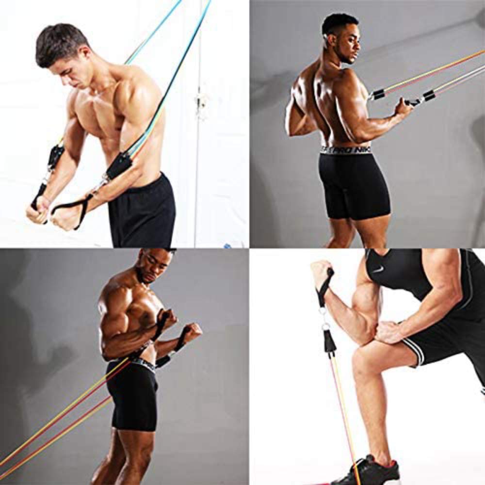 11-Piece Pull Rope Tension Band Set - Resistance Bands & Exercise Loops for Yoga, Home Workouts, Strength Training - Includes Carrying Case for Gym & Travel Fitness