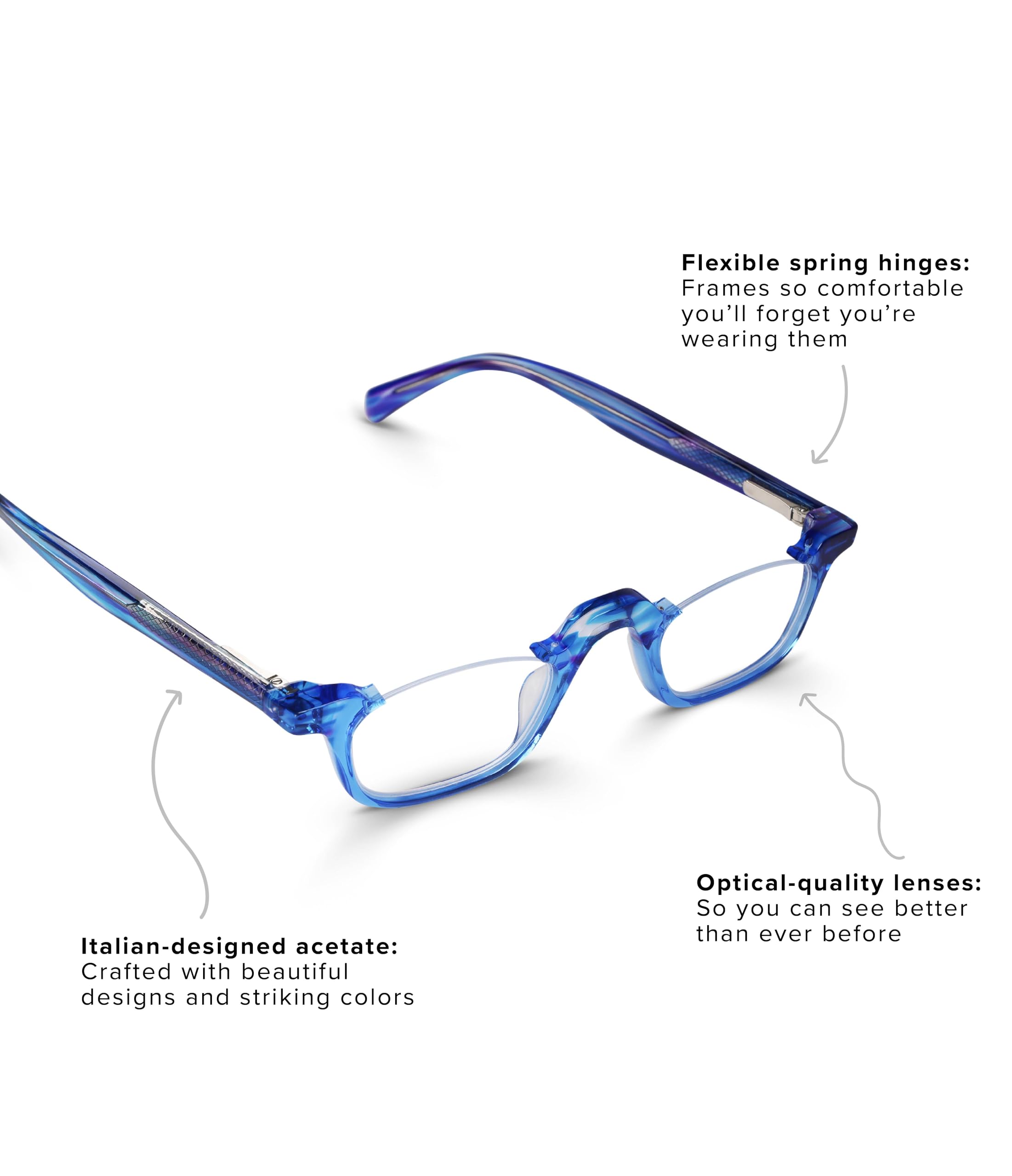 eyebobs - Untamed | Premium Reading Glasses for Men & Women | Half-Rim Lightweight Frames | 0.0x to 4.0x Magnification | Perfect for Office, Reading & Computer Work