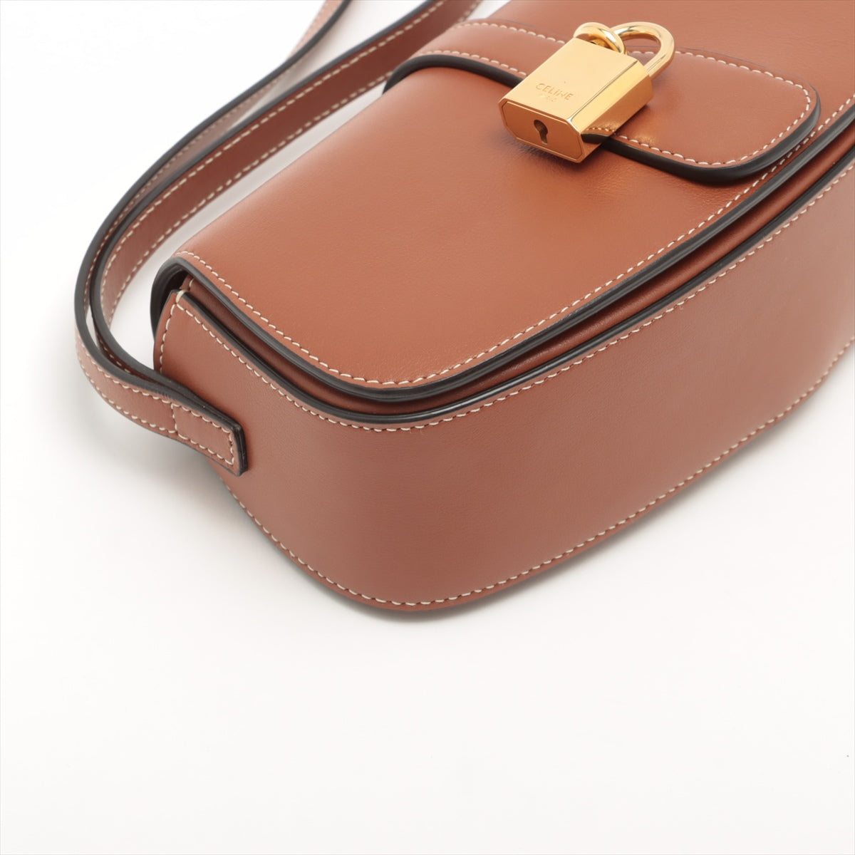 Celine Tabou Brown/Tan Leather Clutch with Strap - Elegant Crossbody Bag for Women, Perfect for Evening Parties & Date Nights