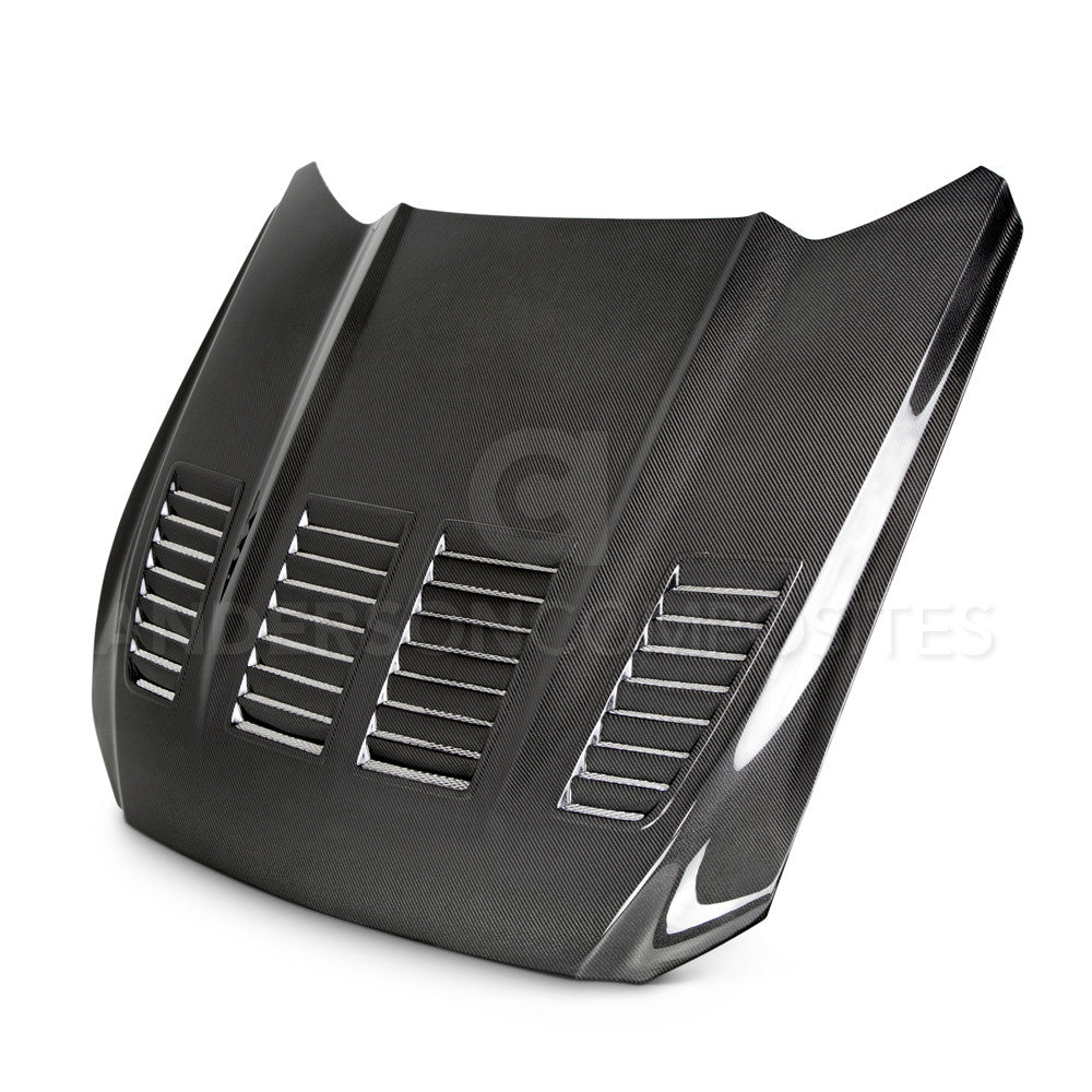 2015-2017 Ford Mustang GT Type AB Hood Vent by Anderson Composites - Carbon Fiber Performance Upgrade for Enhanced Engine Cooling - Perfect for Track Days & Street Performance