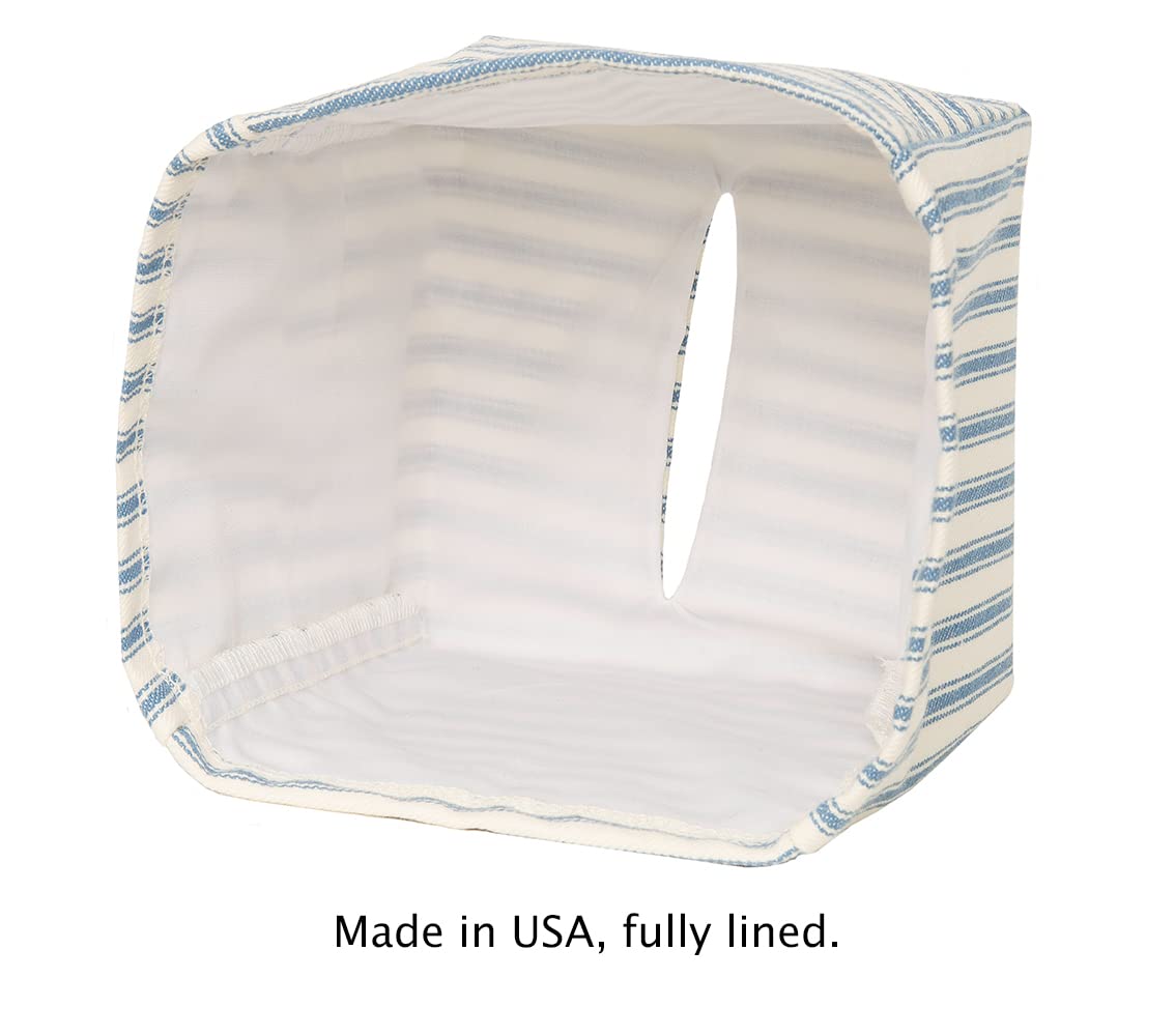 Soft Fabric Tissue Box Cover - Square Cube Holder for Cardboard Facial Tissue Boxes | Pink Home Decor for Nursery, Bathroom & Bedroom | Lined Fabric Folds Flat | Perfect for Gifting & Organizing Tissues in Any Room