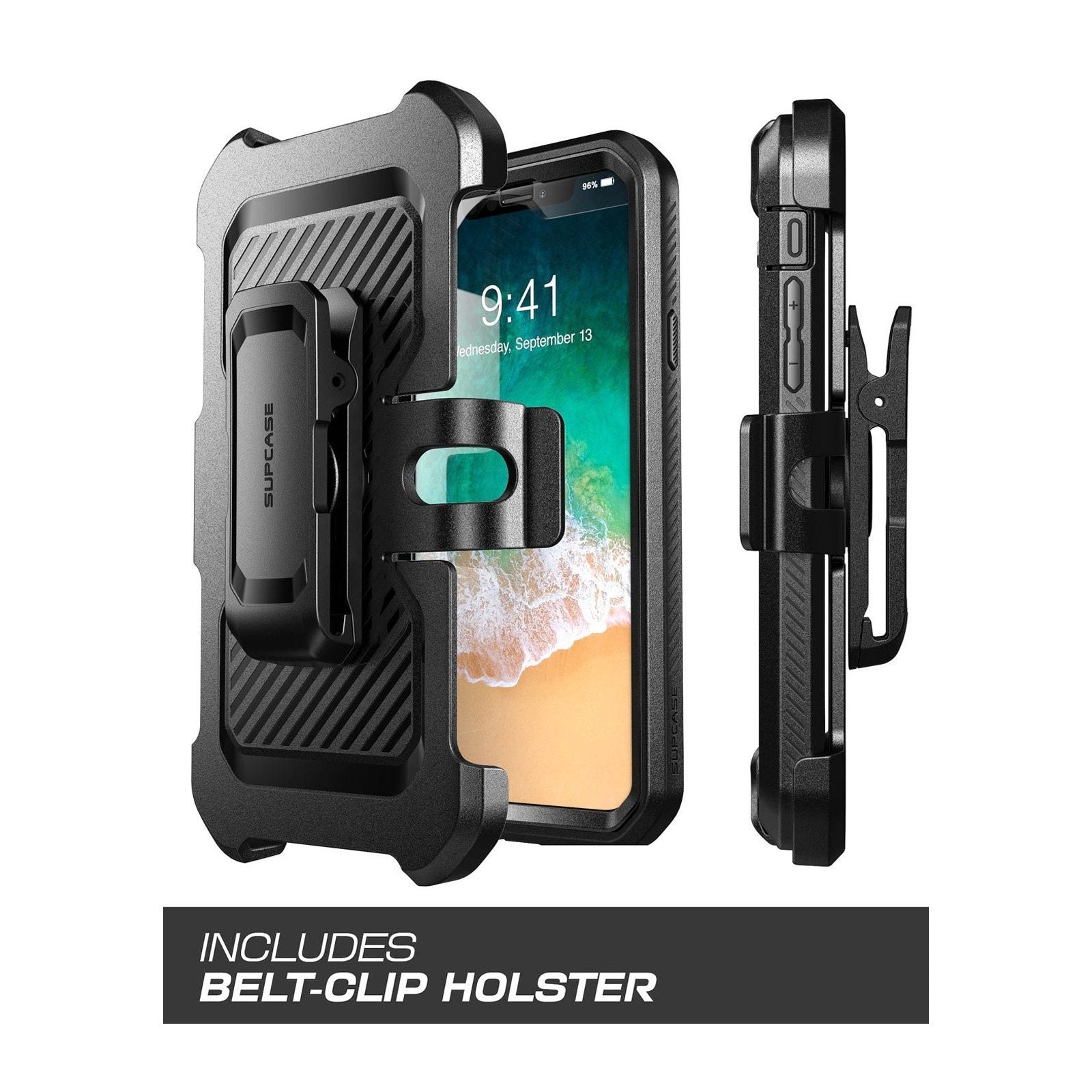 iPhone XR Unicorn Beetle Pro Full Body Holster Case - Heavy Duty Protection with Built-in Screen Protector & Kickstand - Perfect for Outdoor, Work & Everyday Use