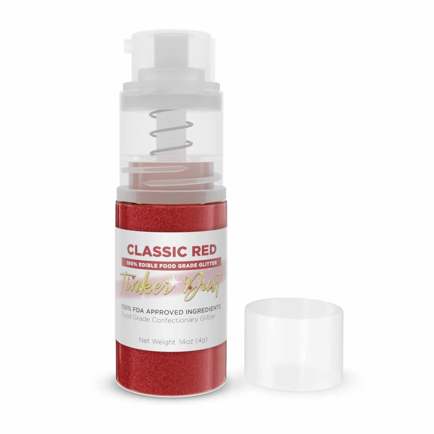 Classic Red Tinker Dust® Glitter - 4g Spray Pump for Crafts, DIY Projects & Party Decor | Wholesale Bulk Glitter Supplies for Art, Cosmetics & Nail Design