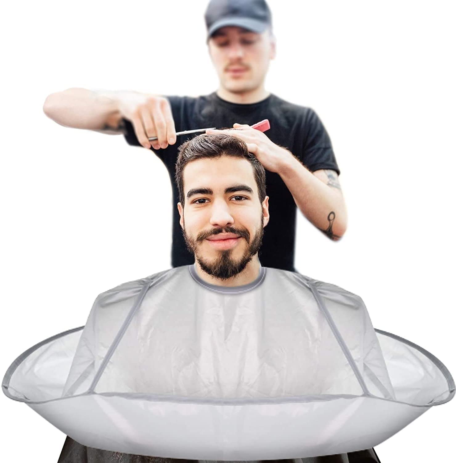 Professional Waterproof Barber Cape for Adults - Non-Stick Hair Stylist Cape, Easy to Clean Salon & Home Hairdressing Kit for Convenient Styling - Perfect for Haircuts, Coloring, and Grooming at Barber Shops or Home Use