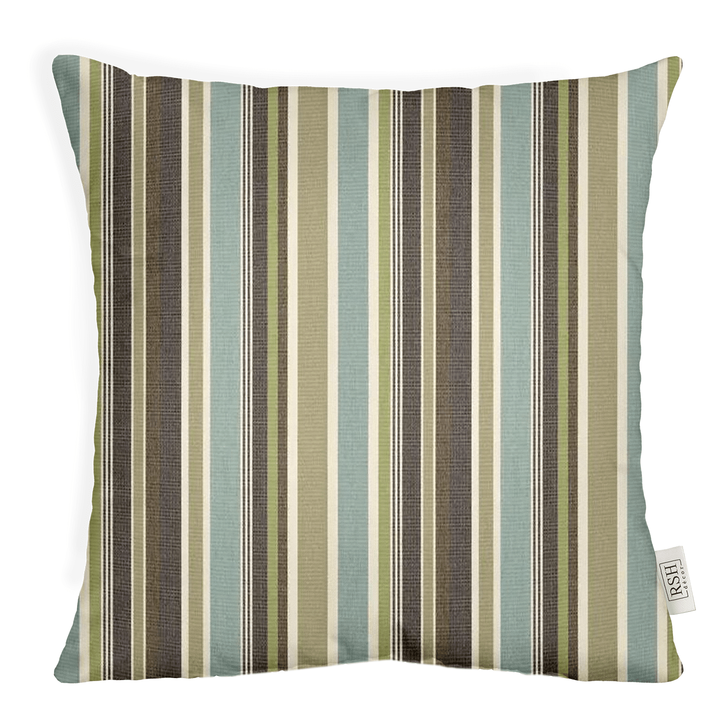 Sunbrella Stripes Square Throw Pillow - Water-Resistant Outdoor Decorative Cushion for Patio, Sofa & Garden - 18x18 Inch UV-Resistant Pillow Cover