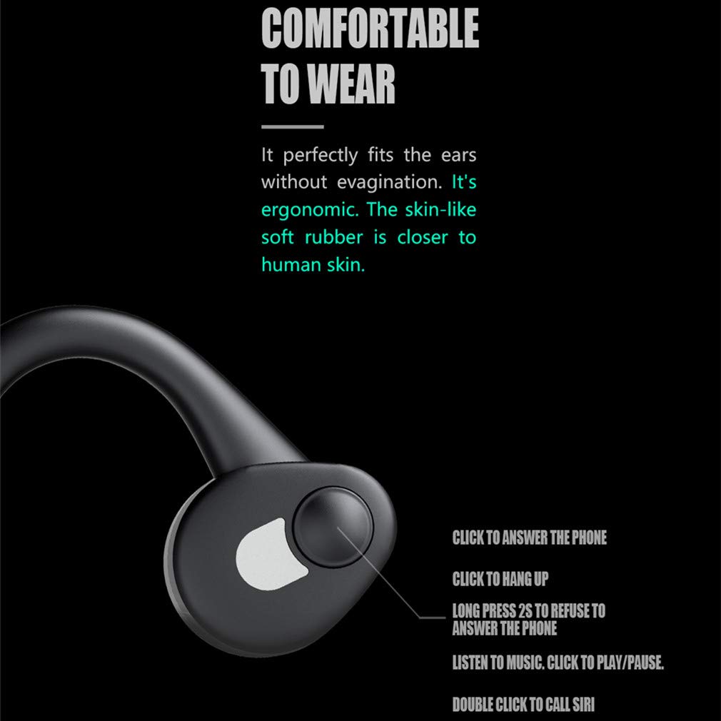 Wireless Bone Conduction Headphones Bluetooth 5.0 - IPX6 Waterproof Open-Ear Sport Headset with Built-in Mic | Perfect for Running, Cycling, Gym Workouts & Outdoor Activities