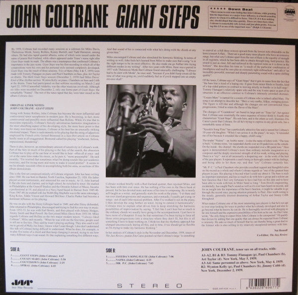 John Coltrane - Giant Steps Vinyl LP Album Reissue (Near Mint NM/M) - Jazz Music Collector's Edition for Home Listening & Gifting