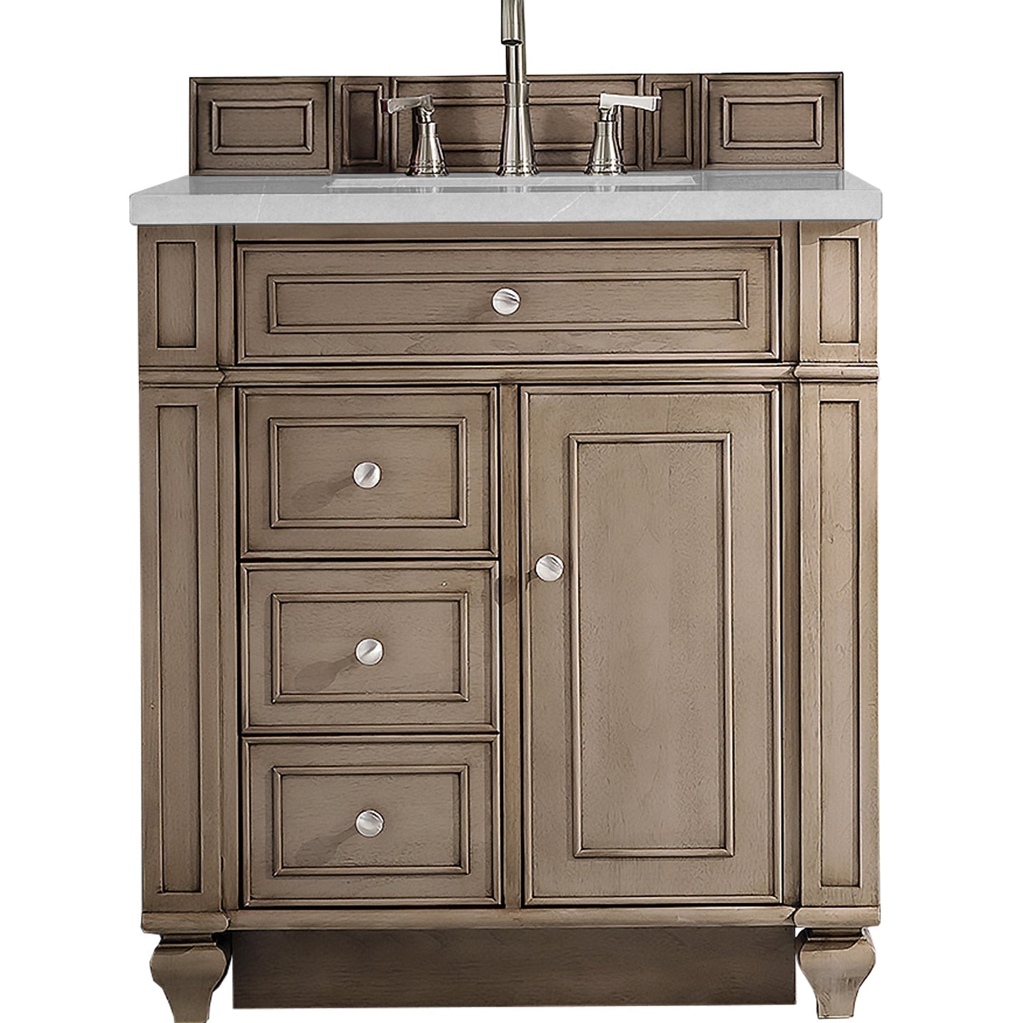 James Martin Vanities Bristol Collection 30-Inch Single Bathroom Vanity in Whitewashed Walnut with Countertop Options - Perfect for Modern Bathroom Remodeling and Home Renovation Projects