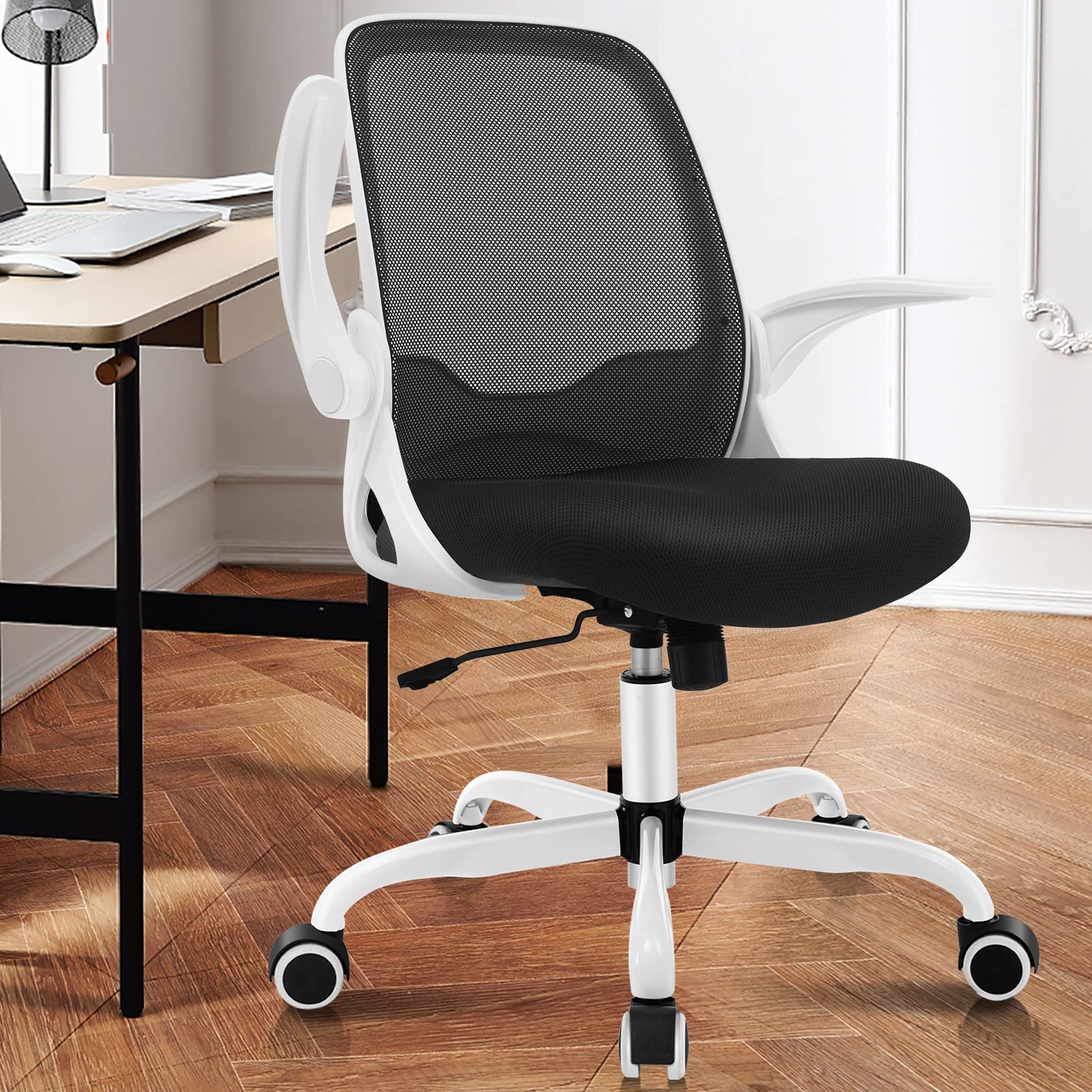 KERDOM Ergonomic Office Chair - Breathable Mesh Computer Desk Chair with Flip-Up Armrests & Height Adjustment - Perfect for Home Office, Gaming & Workspaces