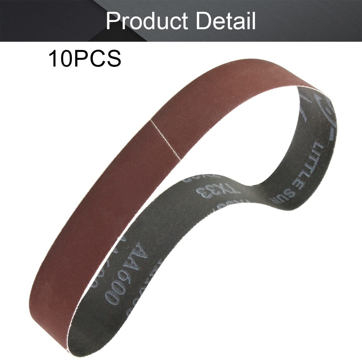 Utoolmart 1.2x21 Inch 600 Grit Aluminum Oxide Sanding Belts - 10 Pack for Wood Finishing, Metal Polishing & Drywall Sanding | Fits Portable Belt Sanders | Durable Abrasive Paper for DIY & Professional Use