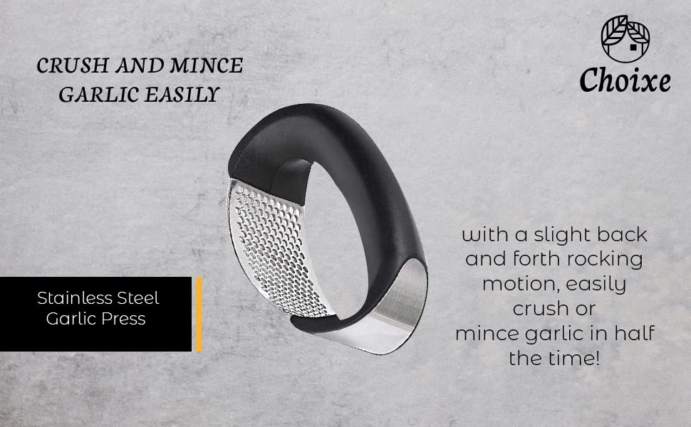 Premium Stainless Steel Garlic Press - Heavy Duty, Rust-Proof & Easy to Clean - Perfect for Cooking, Restaurants & Home Kitchens