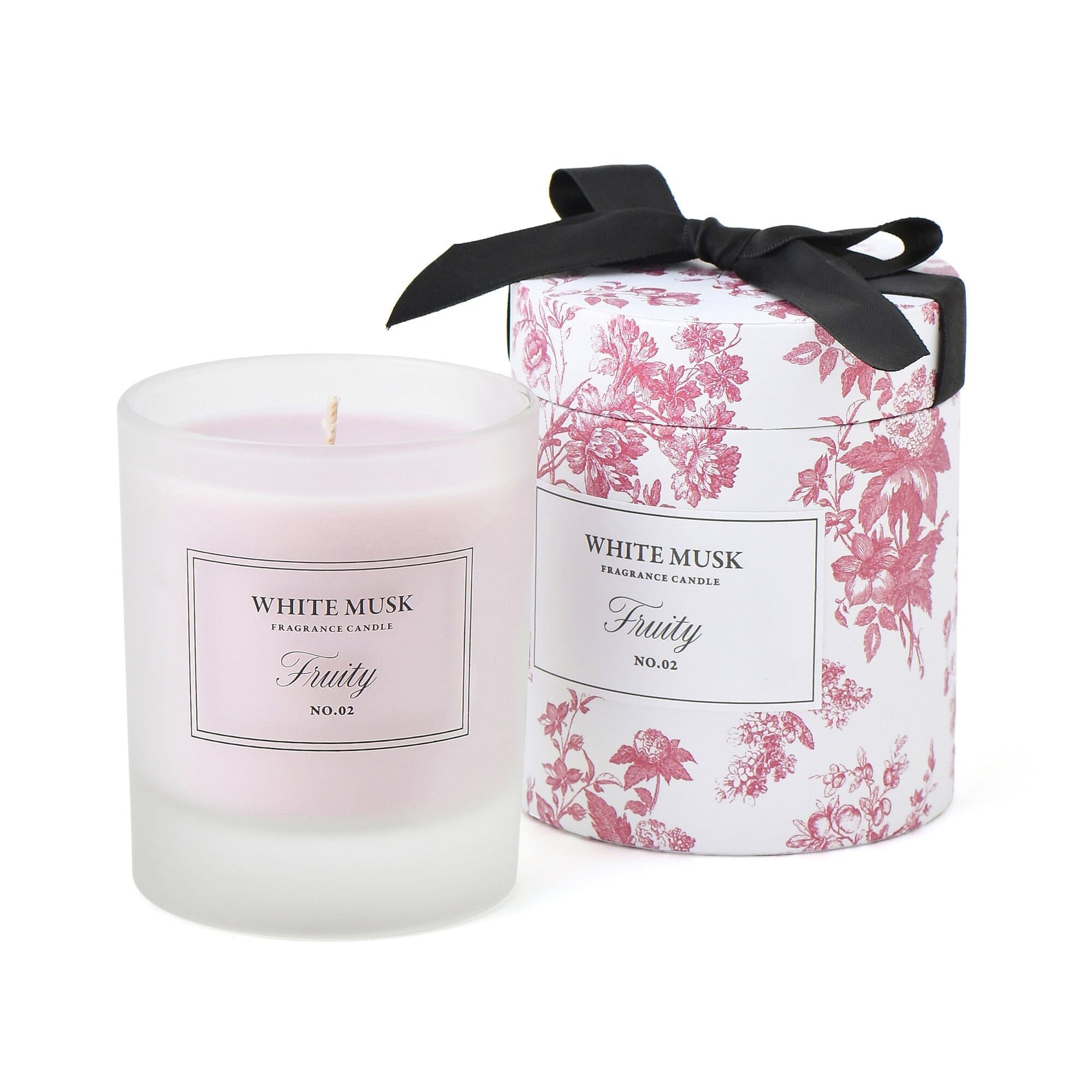 Classic White Musk & Fruity Scented Candle with Floral Notes - Perfect for Home Decor, Relaxation & Romantic Ambiance