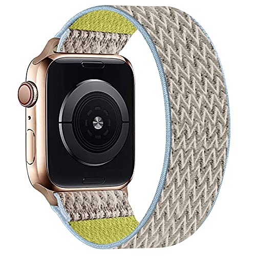 OHCBOOGIE Elastic Nylon Solo Loop Strap for Apple Watch 38mm 40mm 41mm 42mm 44mm 45mm - Stretchy Braided No Clasp Sport Band Compatible with iWatch Series 8/7/6/5/4/3/2/1/SE - Perfect for Running, Workouts & Everyday Wear (Men & Women)