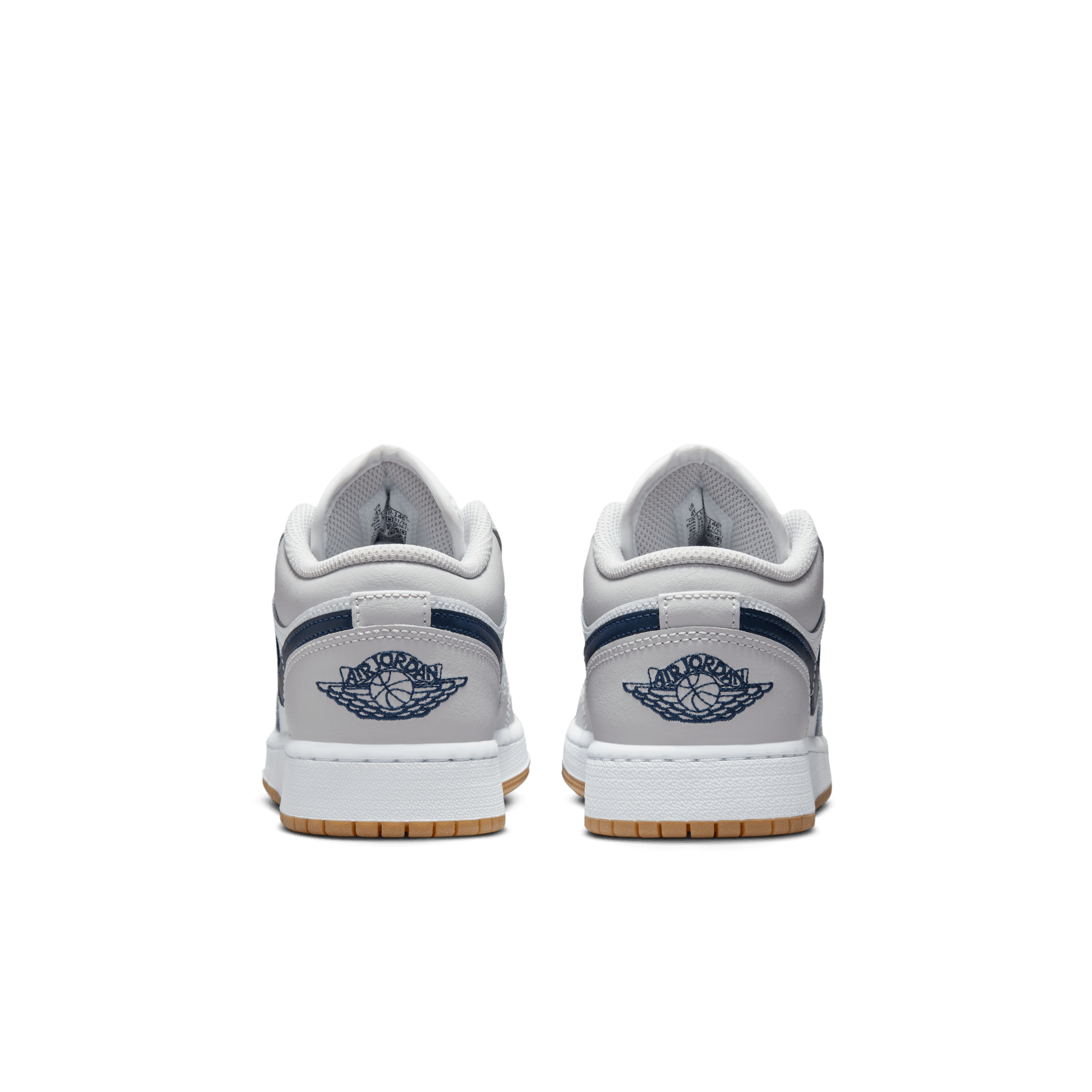 AIR JORDAN 1 LOW (GS) Sneakers - White/Midnight Navy/Neutral Grey - Kids Basketball Shoes for Casual Wear & Sports
