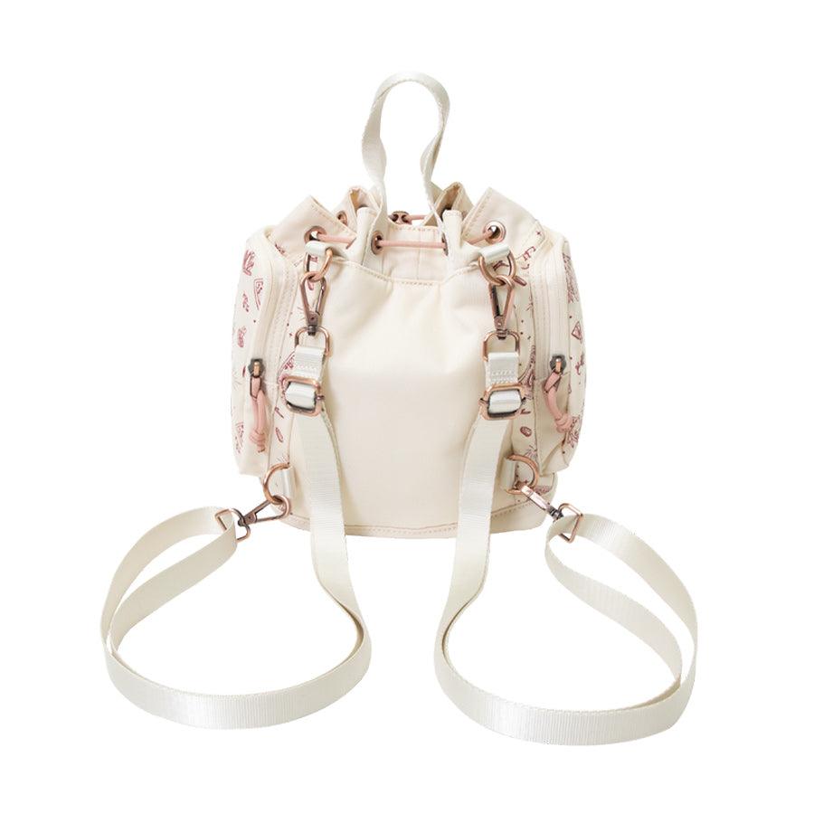 DOUGHNUT Pyramid Tiny Mystic Club Cream x Brick - Stylish Mini Backpack for Women & Teens - Perfect for School, Travel, and Everyday Use