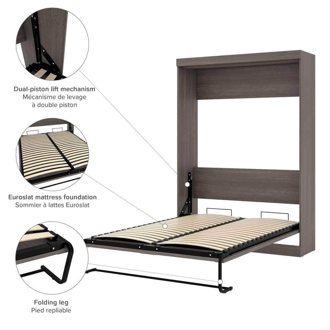 Pur Full Size Murphy Wall Bed with 7 Color Options - Space-Saving Wall Bed for Small Apartments, Guest Rooms & Home Offices