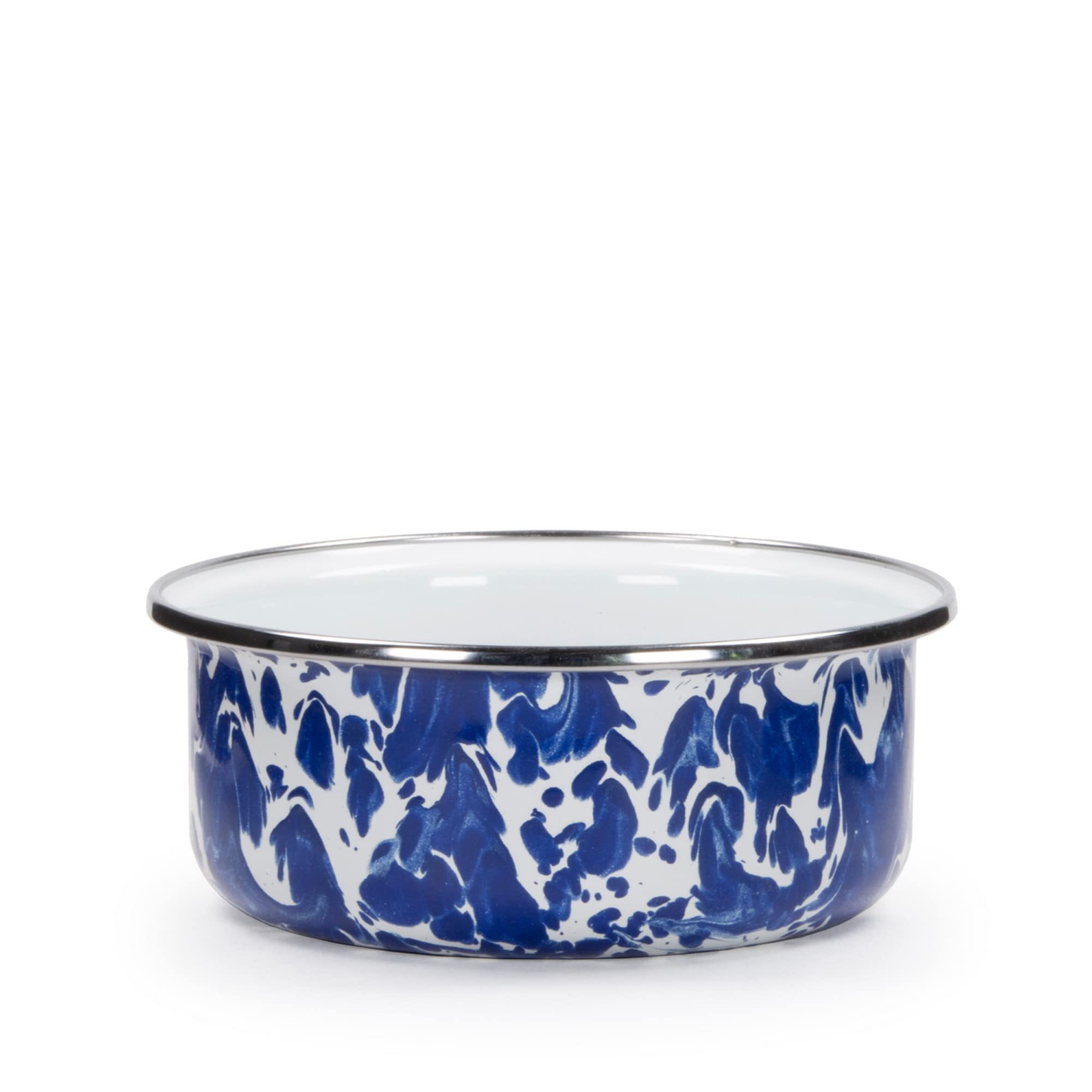 Golden Rabbit Enamelware Dinner Set - 12-Piece Cobalt Swirl Porcelain Plates, Bowls & Mugs for Rustic Farmhouse Dining, Outdoor Picnics & Gift Giving