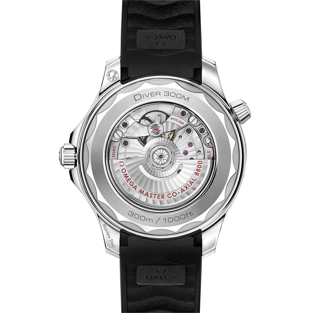 Seamaster Diver 300M Co-Axial Master Chronometer 42mm Men's Watch - White Dial on Black Rubber Strap for Scuba Diving & Luxury Water Sports