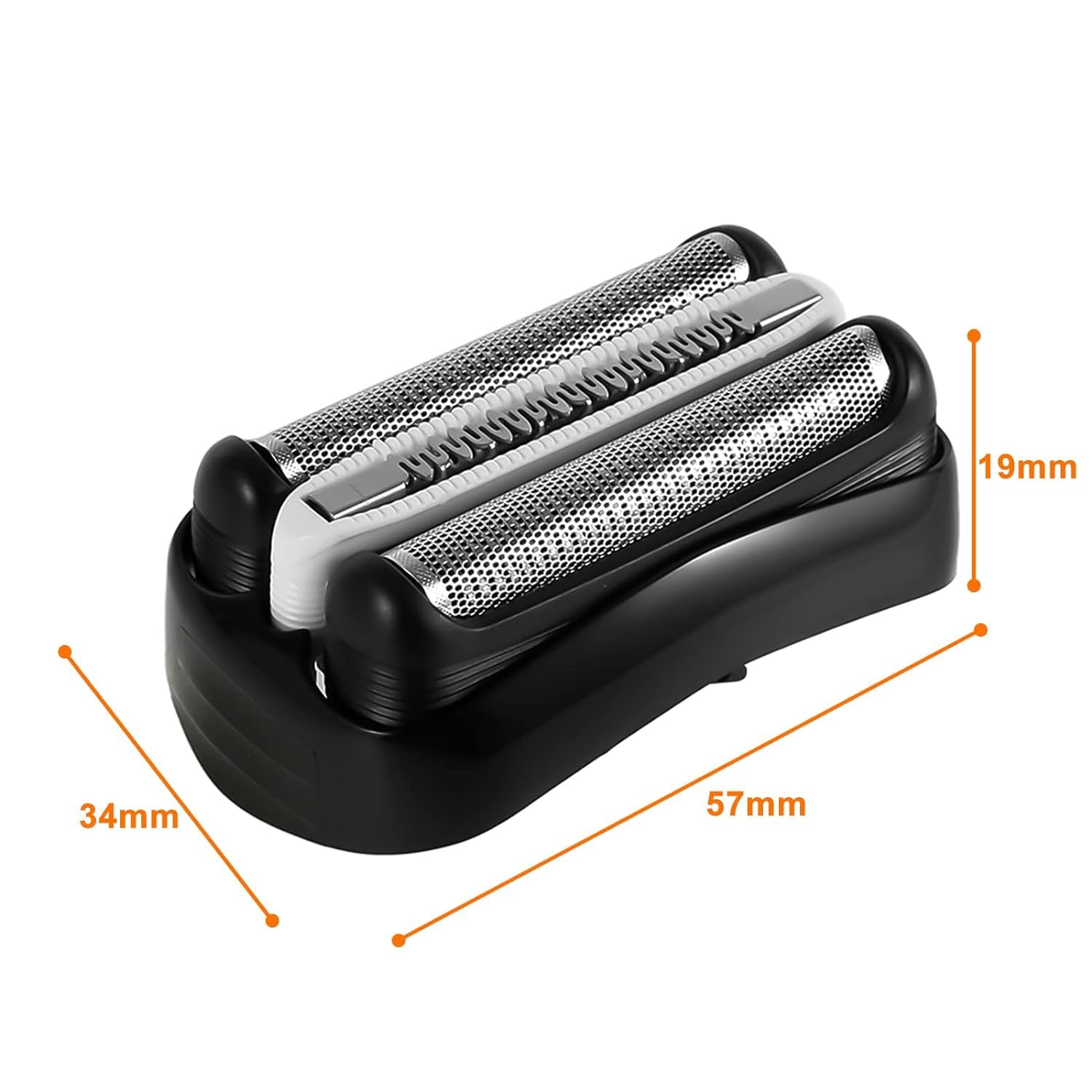 Replacement Shaver Heads for Braun Series 3 & 32B Electric Razors - Foil & Cutter Accessories Kit (Black) | Perfect for Men's Daily Shaving & Travel Grooming Needs