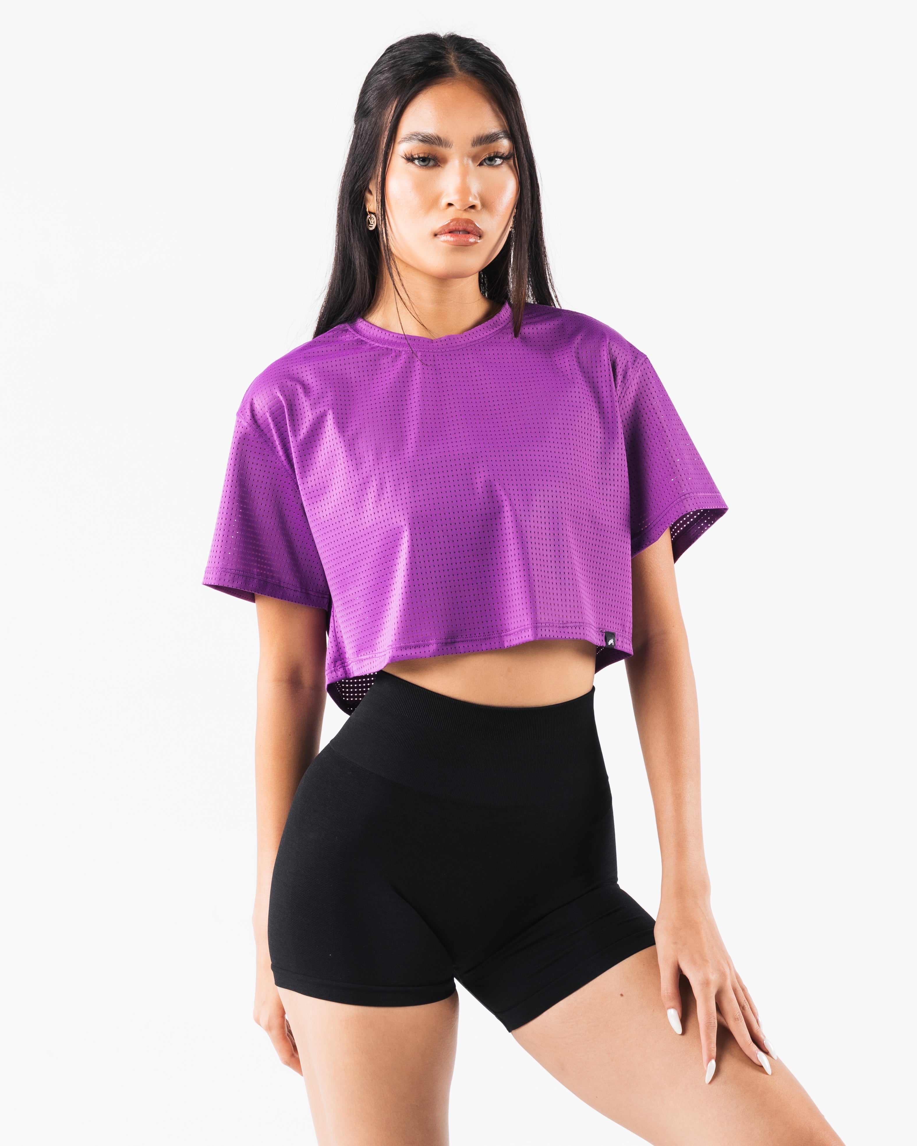 Stylish Margo Mesh Crop Tee Blaze - Trendy Women's Summer Fashion Top for Casual Outings & Music Festivals